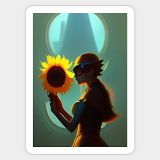 COMIC STYLE  SIMPLE SUNFLOWER Sticker